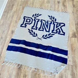 Victoria’s Secret PINK Light Weight Throw Blanket - Tassel Fringe